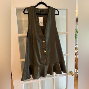 Pleather mini dress, Zara, XL, French girl style